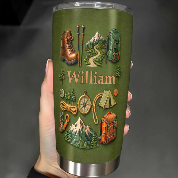 To [Name], Boots, Compass, Mountains, Tent, Backpack