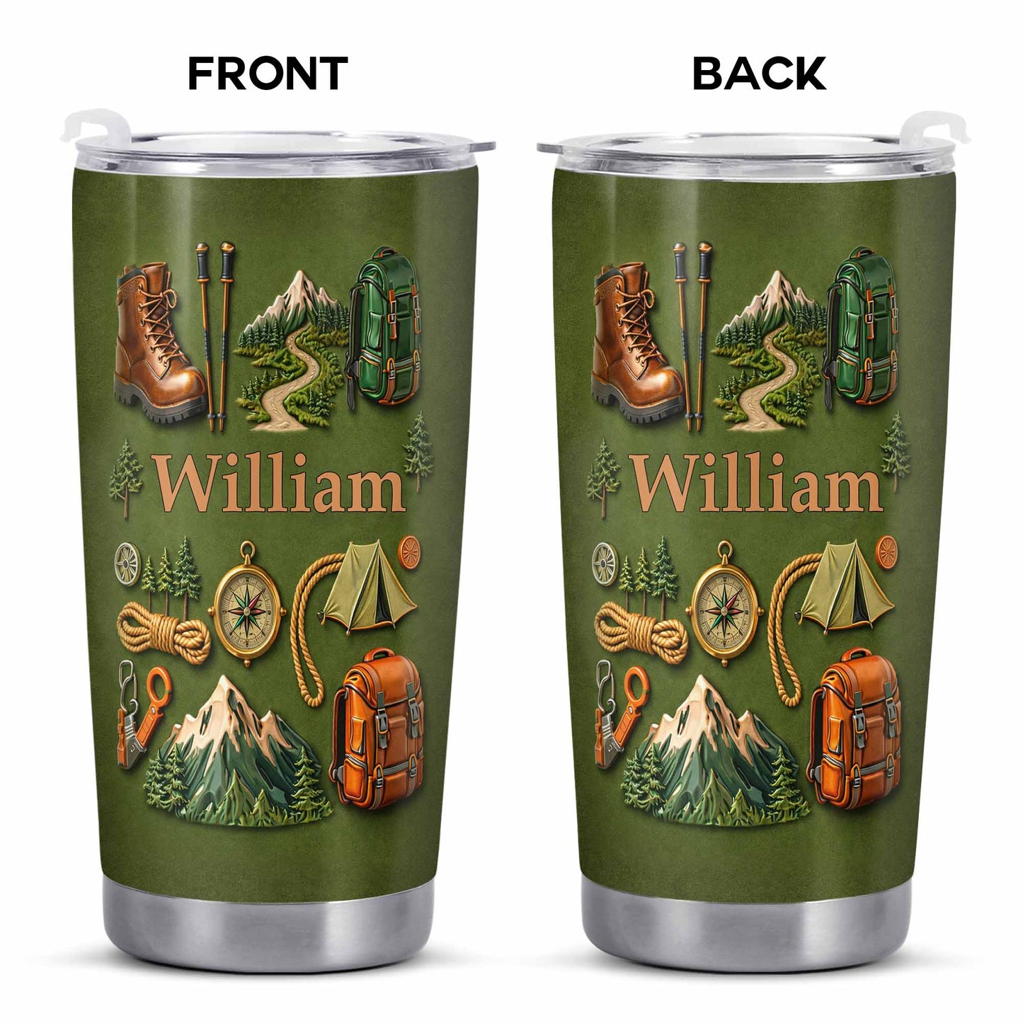 To [Name], Boots, Compass, Mountains, Tent, Backpack