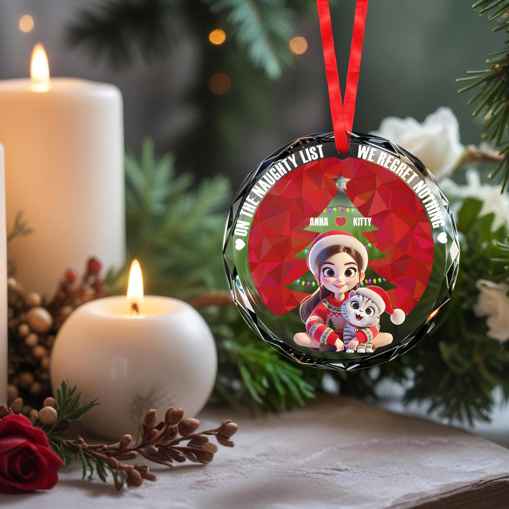 Naughty List No Regrets Featuring Cartoon Girl And Puppy