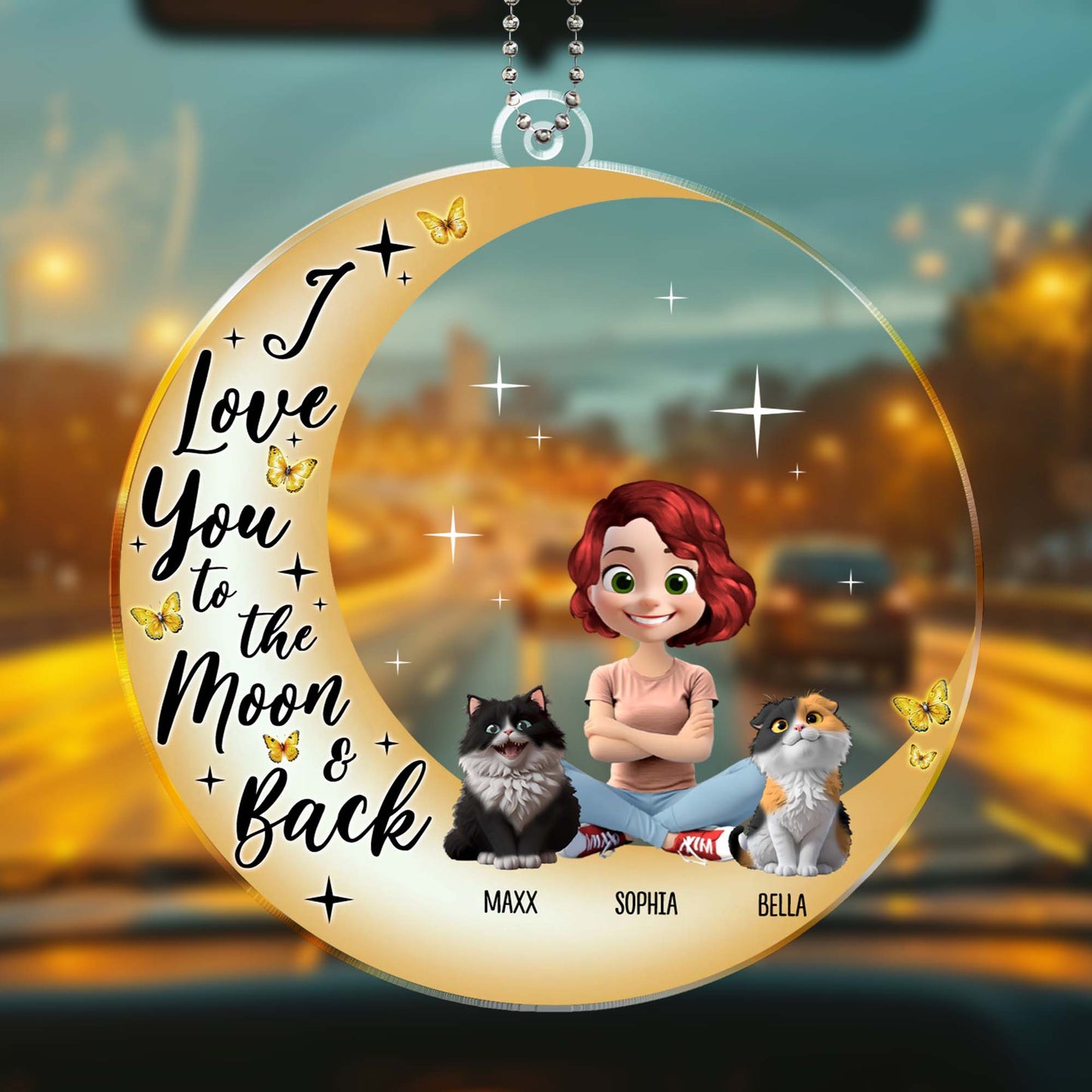 I Love You To The Moon & Back With Moon And Butterflies