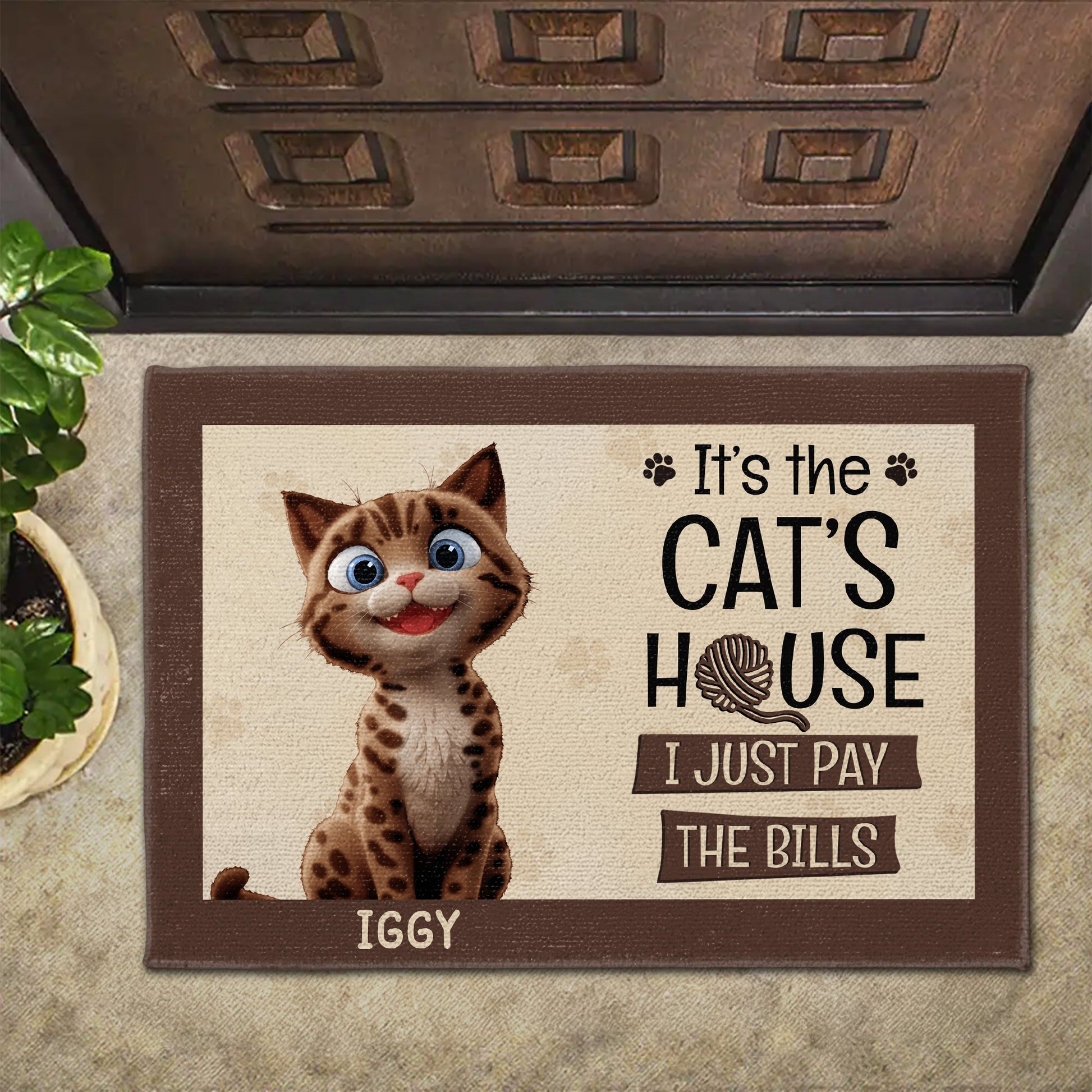 It's the Cat's House I Just Pay the Bills, Cat and Paw Prints