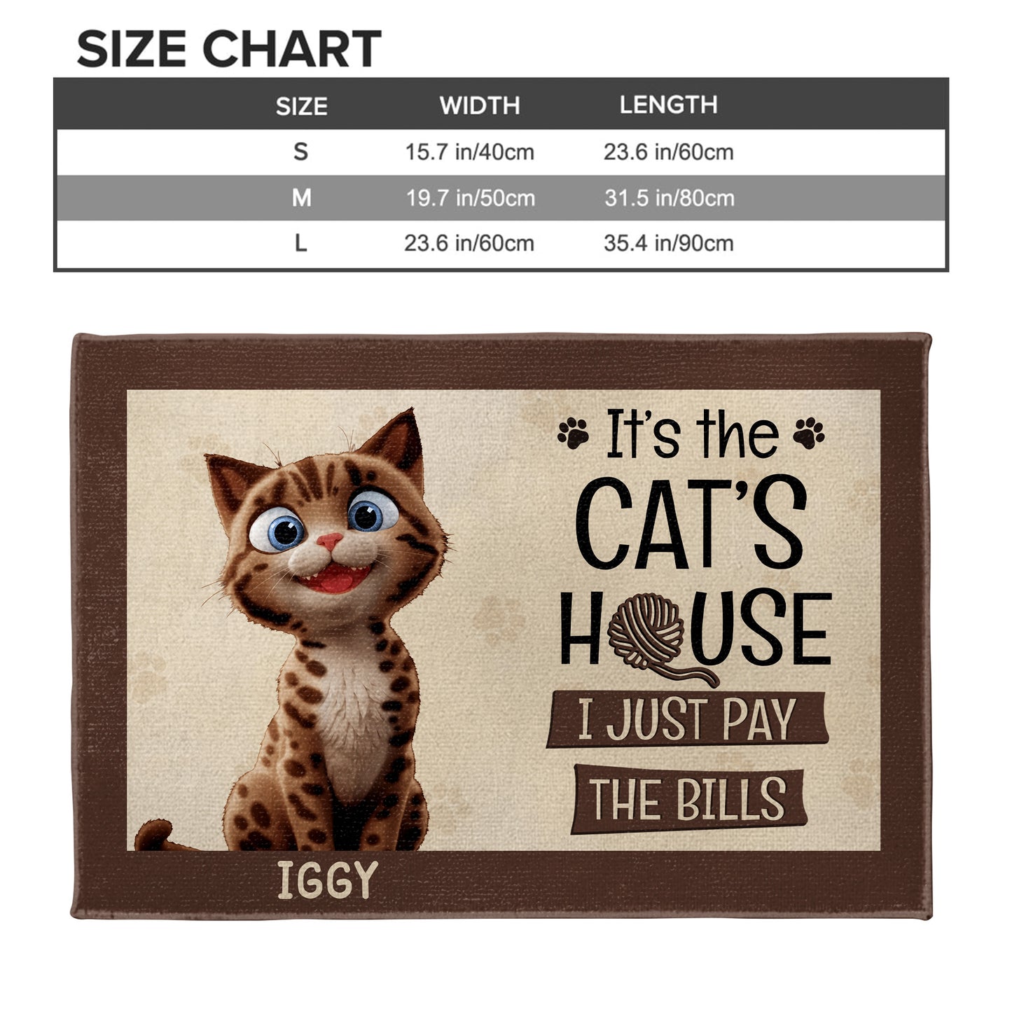 It's the Cat's House I Just Pay the Bills, Cat and Paw Prints