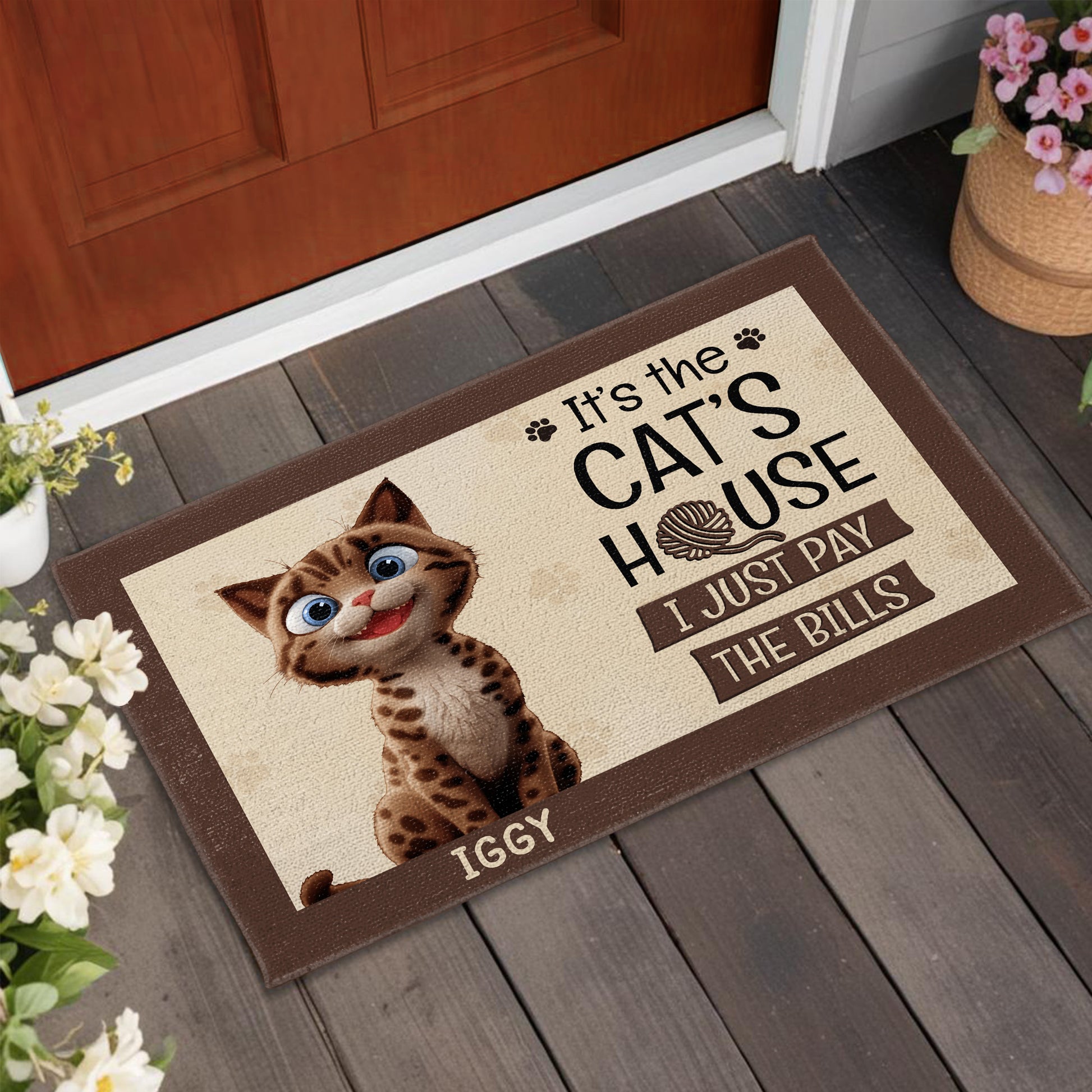 It's the Cat's House I Just Pay the Bills, Cat and Paw Prints