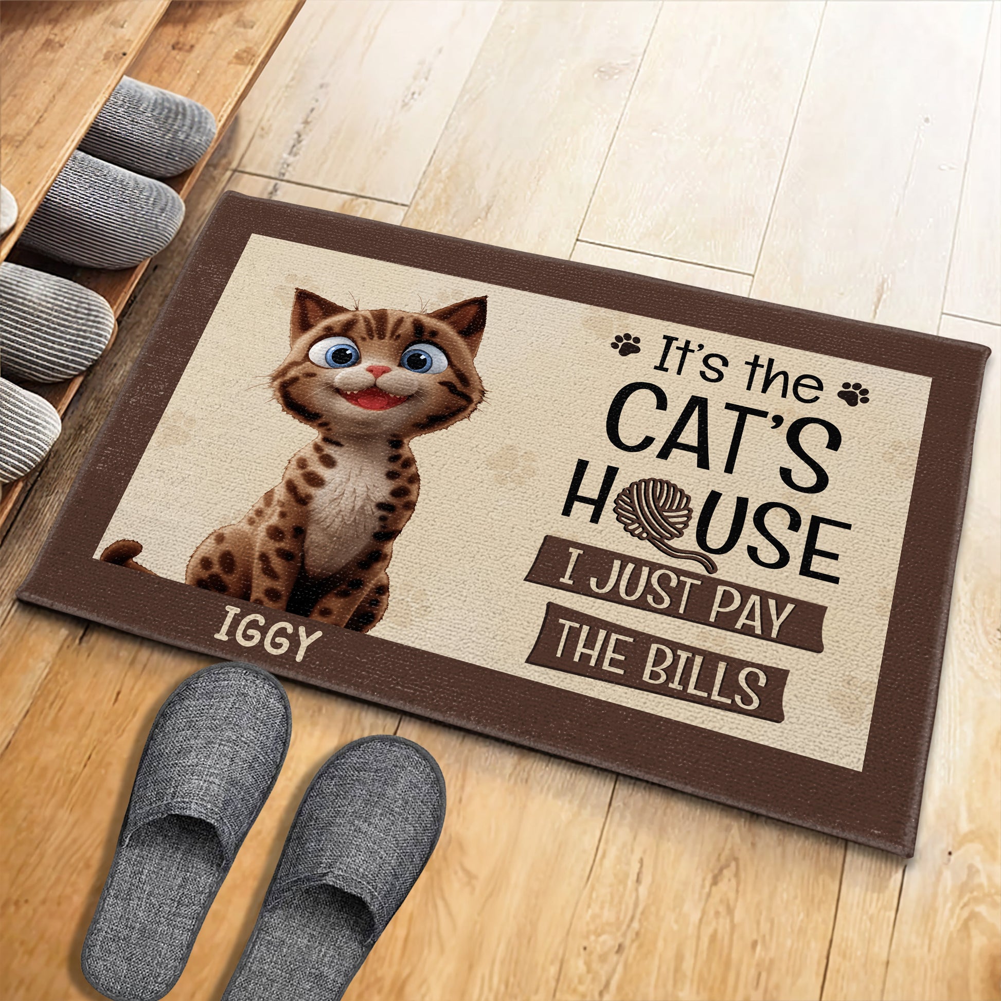 It's the Cat's House I Just Pay the Bills, Cat and Paw Prints