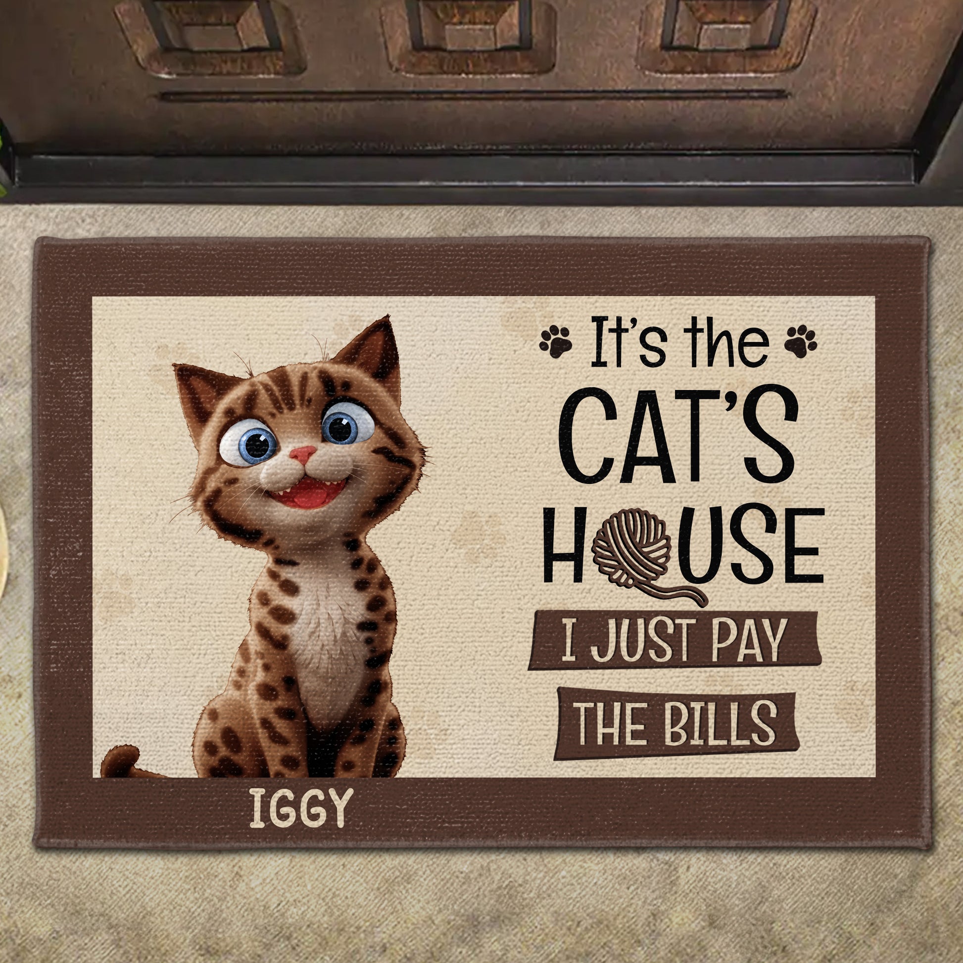 It's the Cat's House I Just Pay the Bills, Cat and Paw Prints