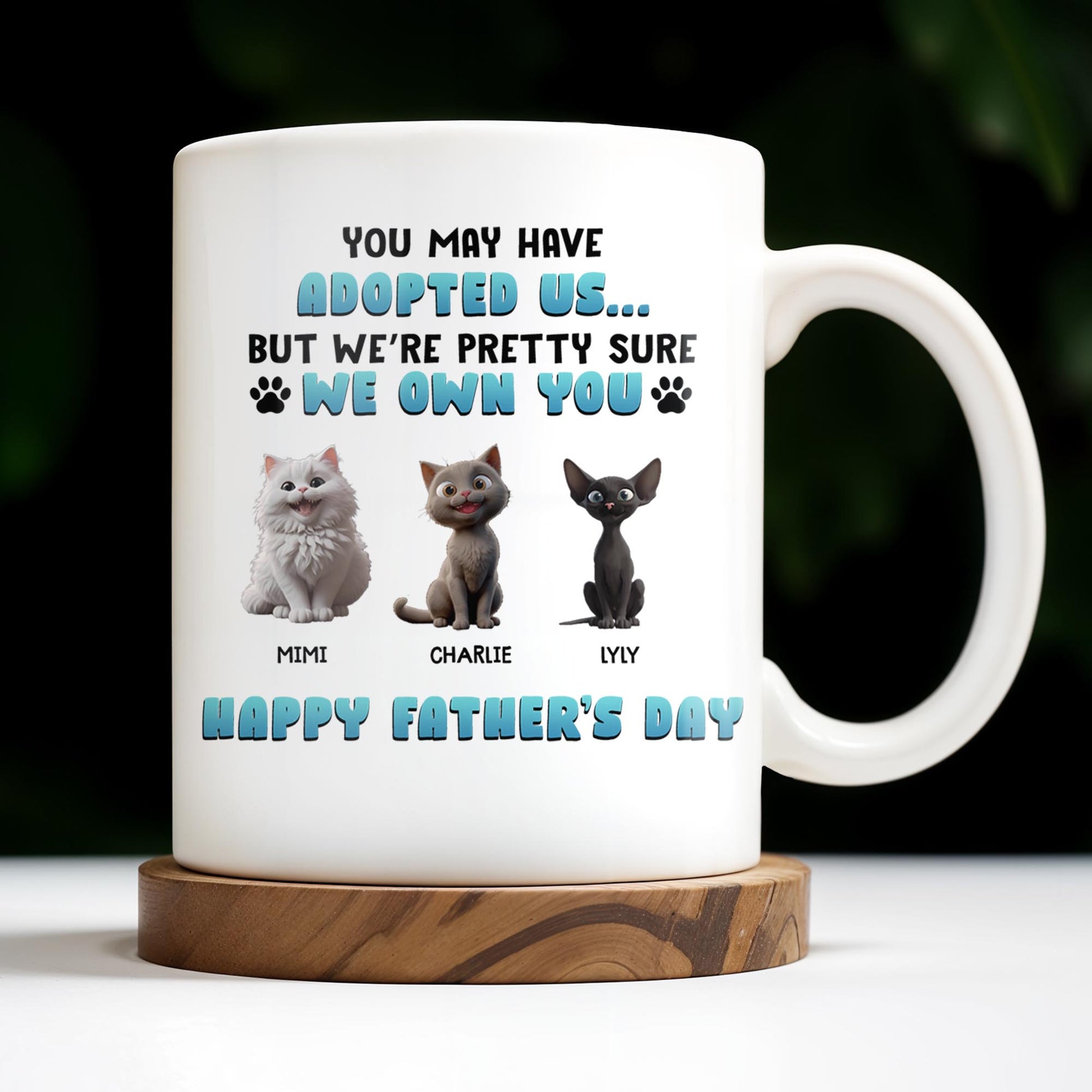 You May Have Adopted Us But We're Pretty Sure We Own You, Cats and Text