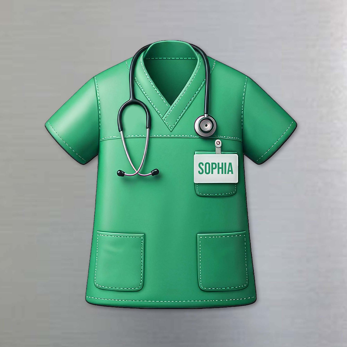 Personnalisez votre tenue d'infirmière avec un stéthoscope et une étiquette nominative - Aimant de réfrigérateur personnalisé - COL010_MAGN