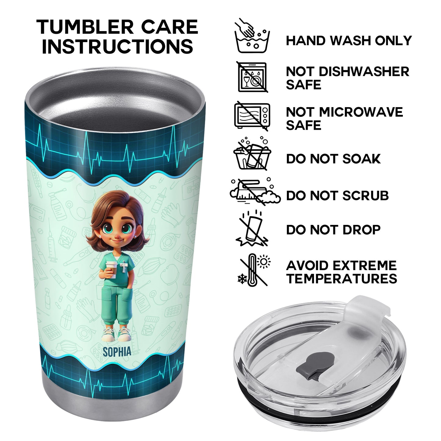 Educated Drug Dealer Nurse Life Tumbler With Medical Symbols - Personalized Custom Stainless Steel Tumbler 20oz 30oz - COL018_TB