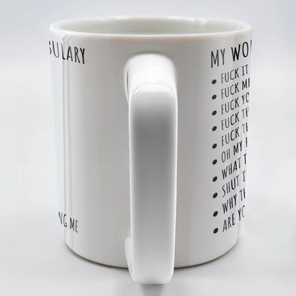 My Work Vocabulary Playfully Censored Coffee Mug - Personalized Custom Coffee Mug - COL029_MG
