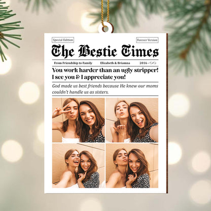 Friendship to Family Best Friends Sisters Custom Ornament