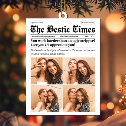 Friendship to Family Best Friends Sisters Custom Ornament