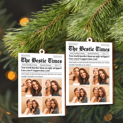 Friendship to Family Best Friends Sisters Custom Ornament