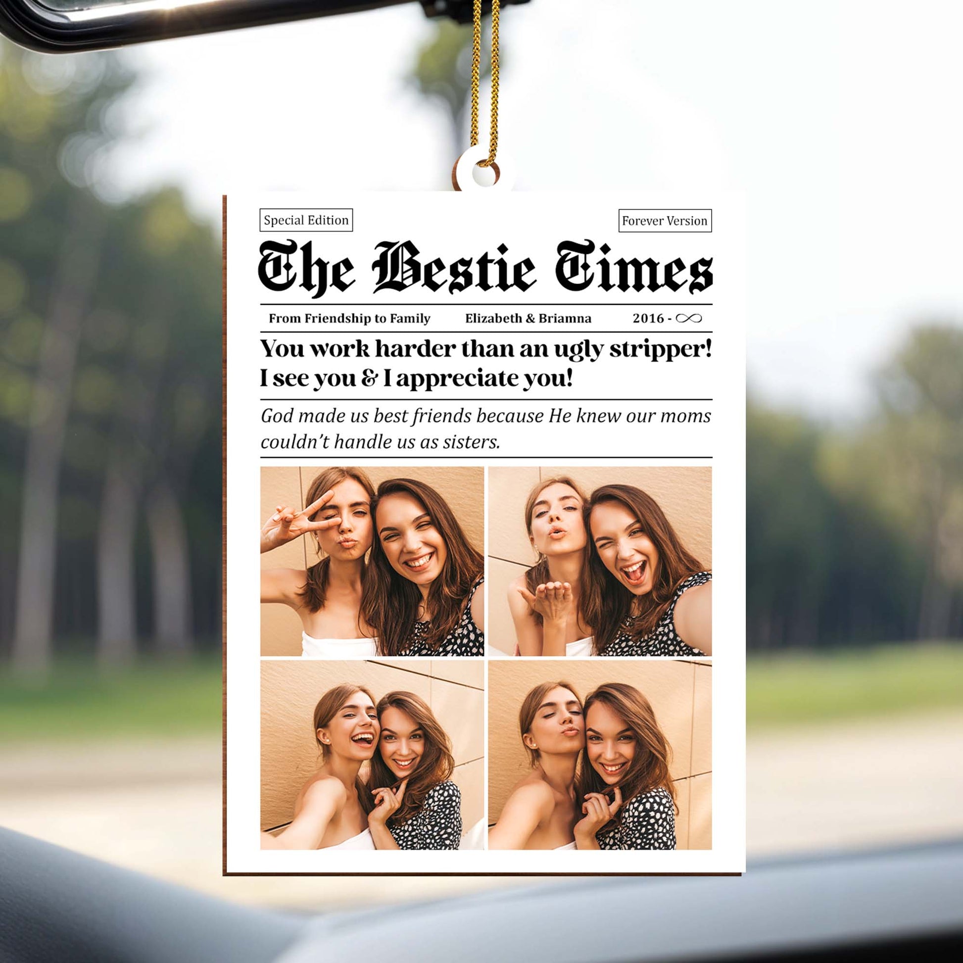Friendship to Family Best Friends Sisters Custom Ornament