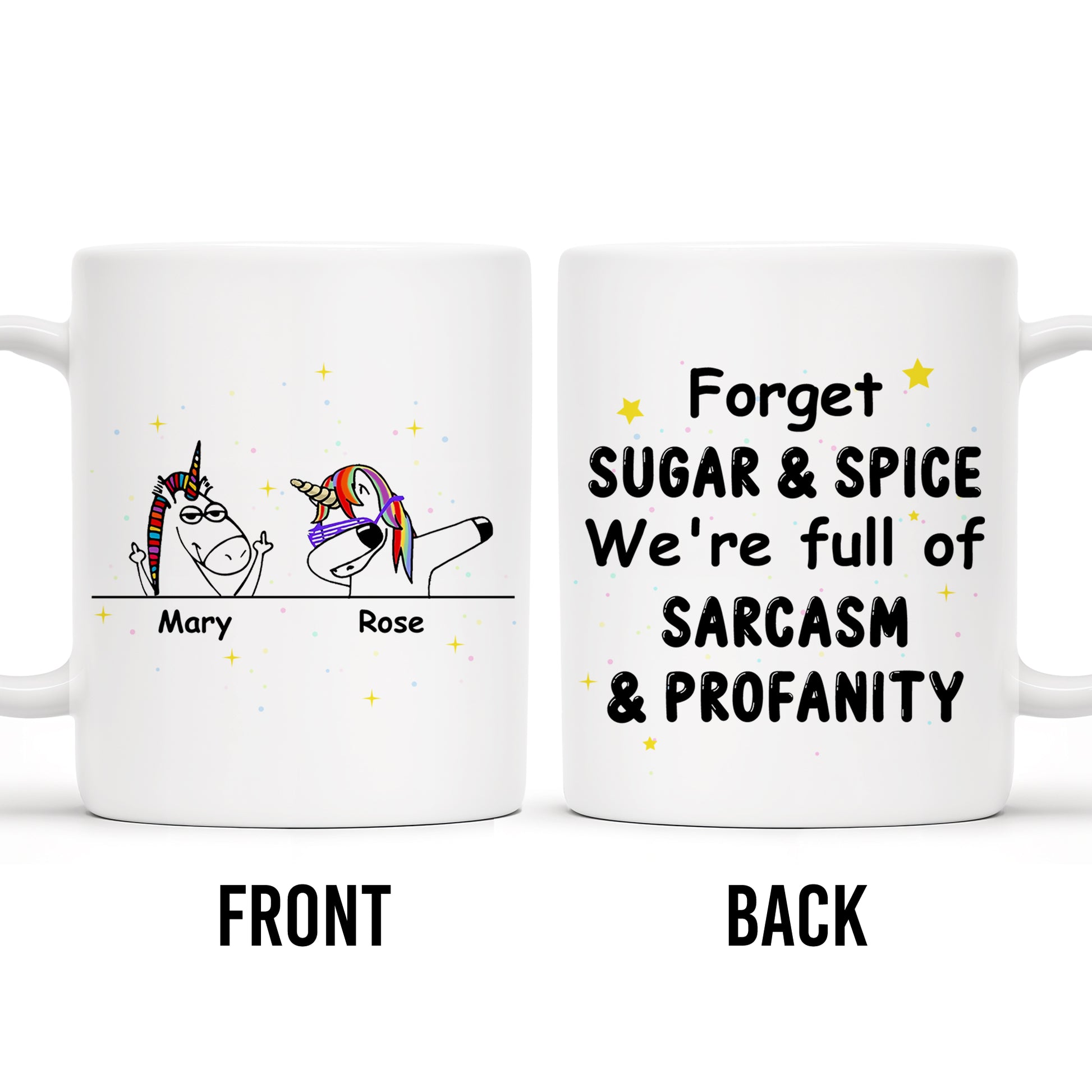 Forget Sugar & Spice Mug Featuring Unicorns & Stars