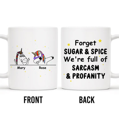 Forget Sugar & Spice Mug Featuring Unicorns & Stars