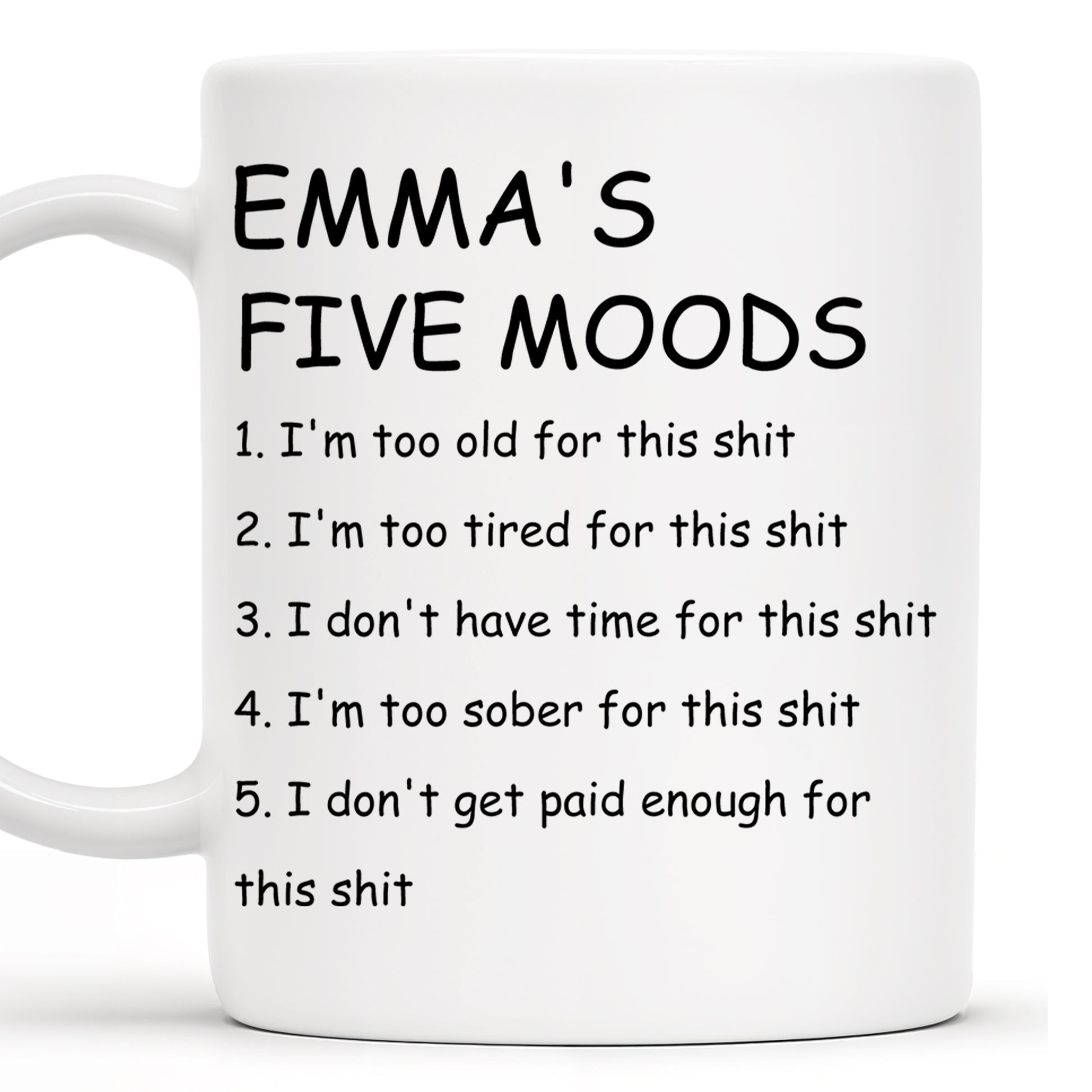 Five Moods Mug For Friends Who Are Always Over It
