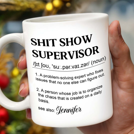 Problem-Solving Expert Supervisor Organizes Daily Chaos - Personalized Custom Coffee Mug - COL049_MG