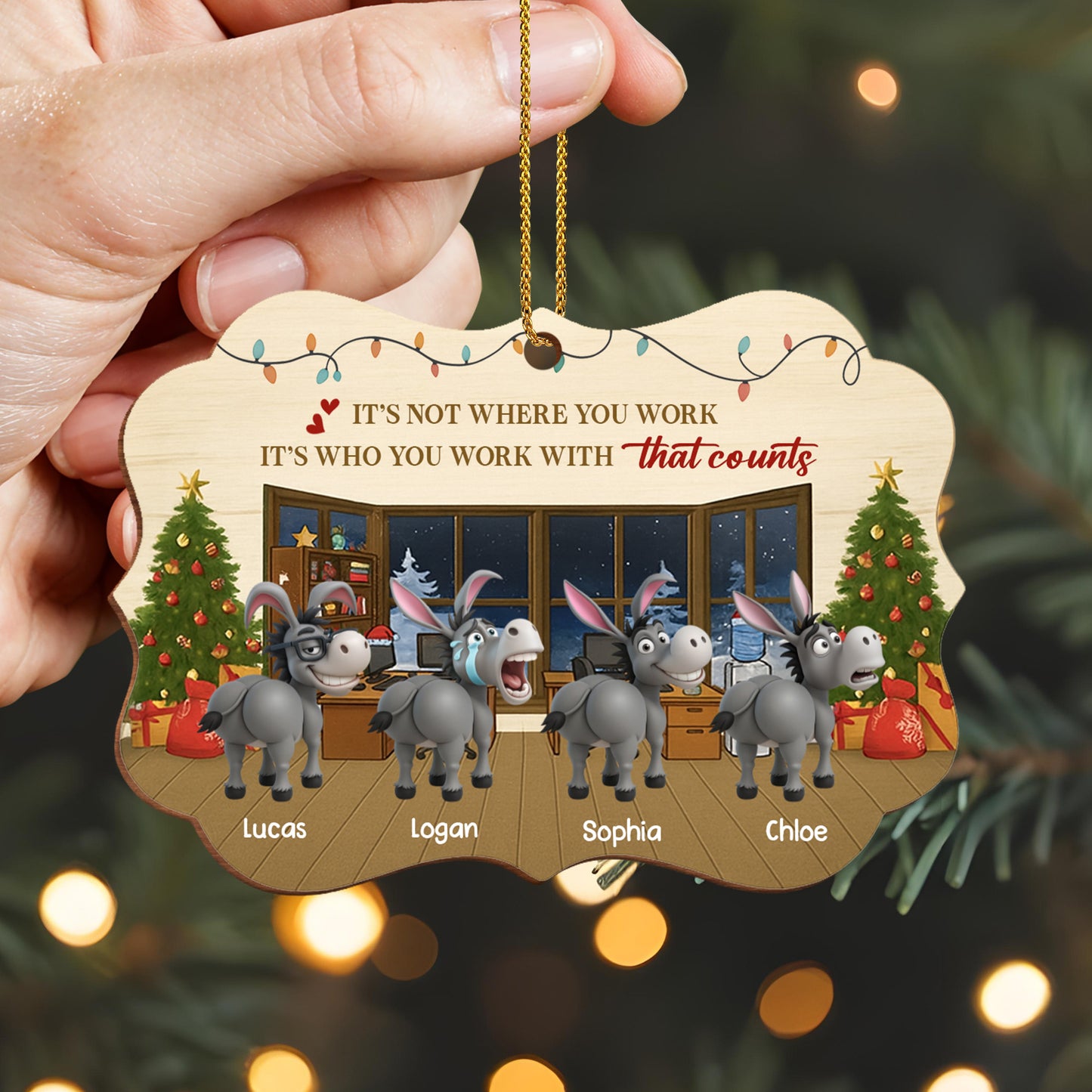 It's Not Where You Work It's Who You Work With Christmas Office Ornament