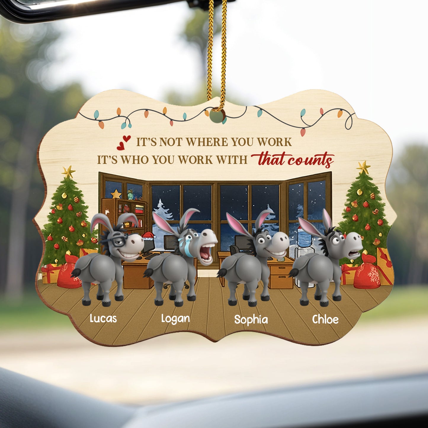 It's Not Where You Work It's Who You Work With Christmas Office Ornament