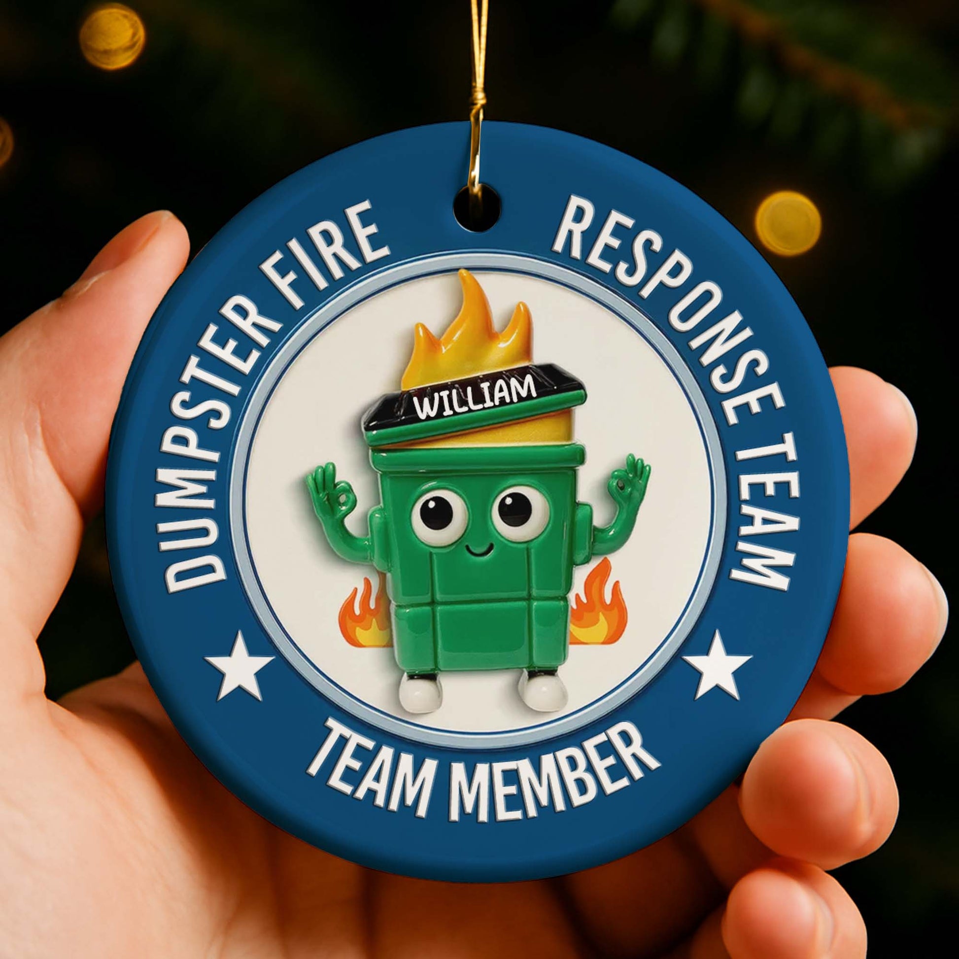 Dumpster Fire Response Team Team Leader Ornament