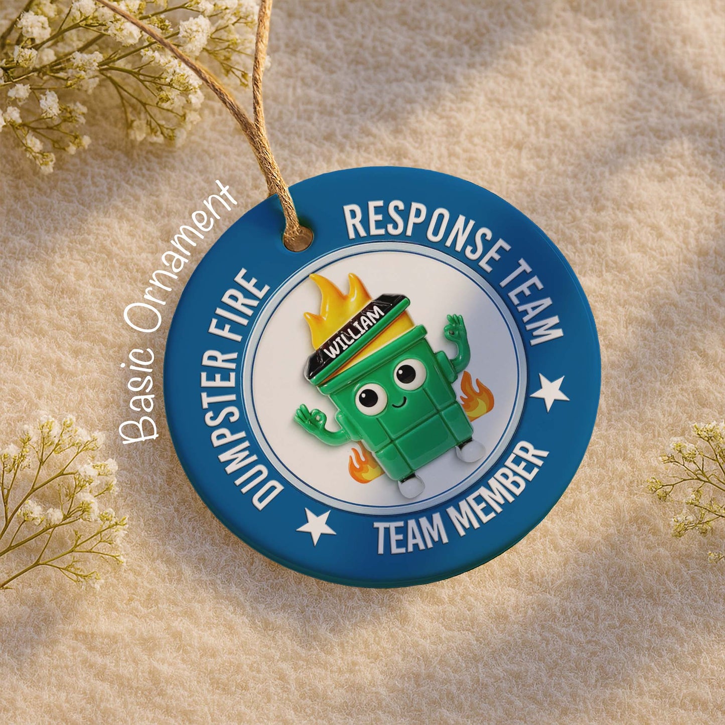 Dumpster Fire Response Team Team Leader Ornament