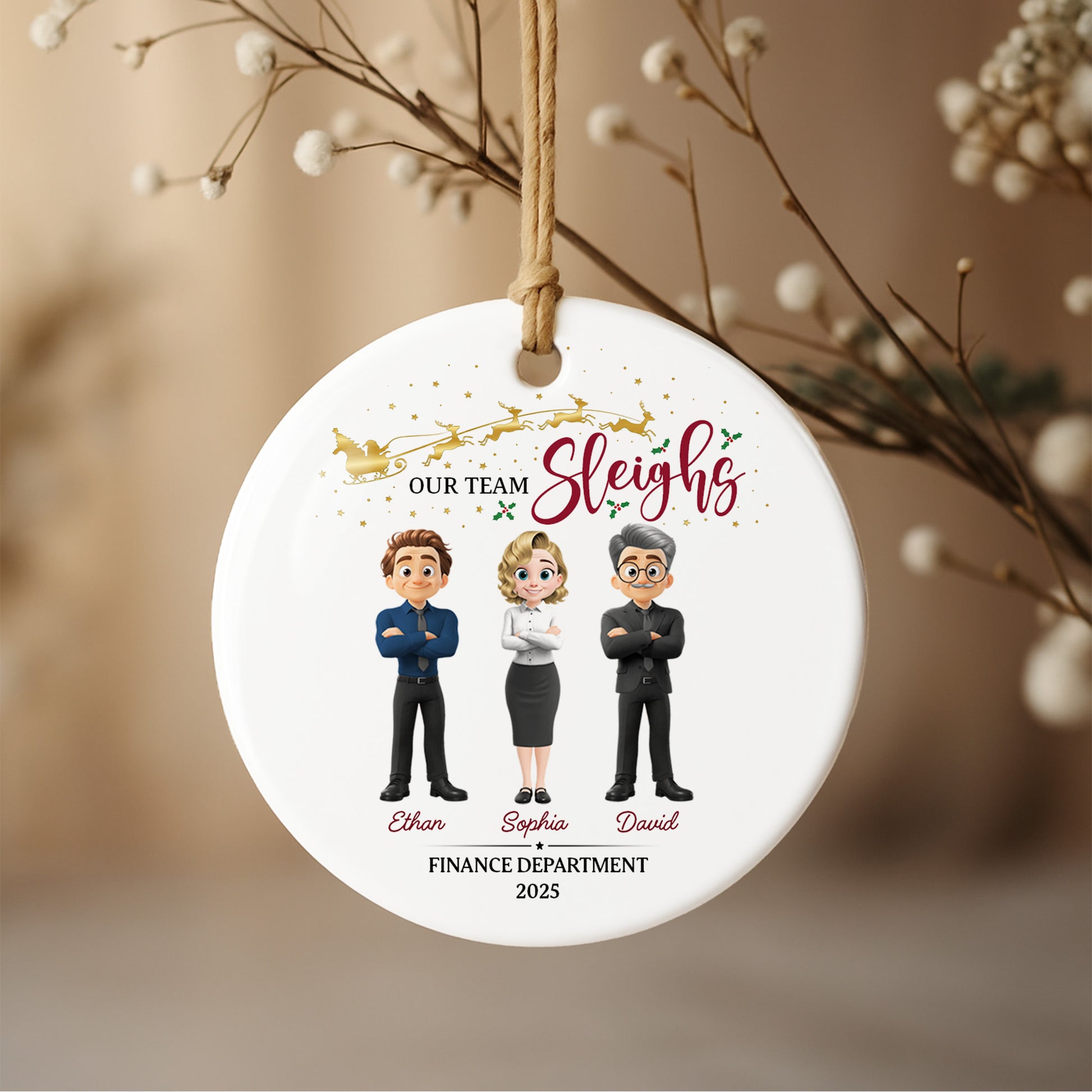 Our Team Sleighs, Cartoon Characters With Reindeer