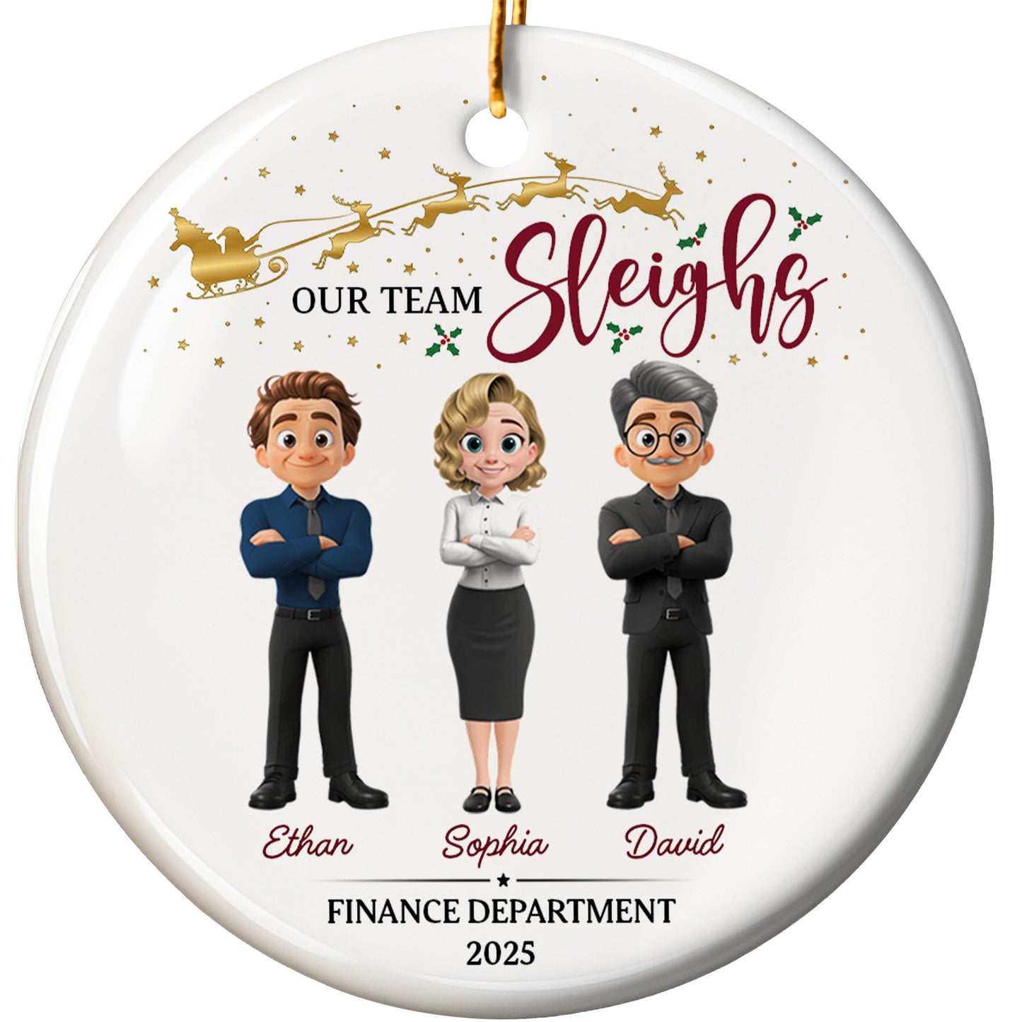 Our Team Sleighs, Cartoon Characters With Reindeer