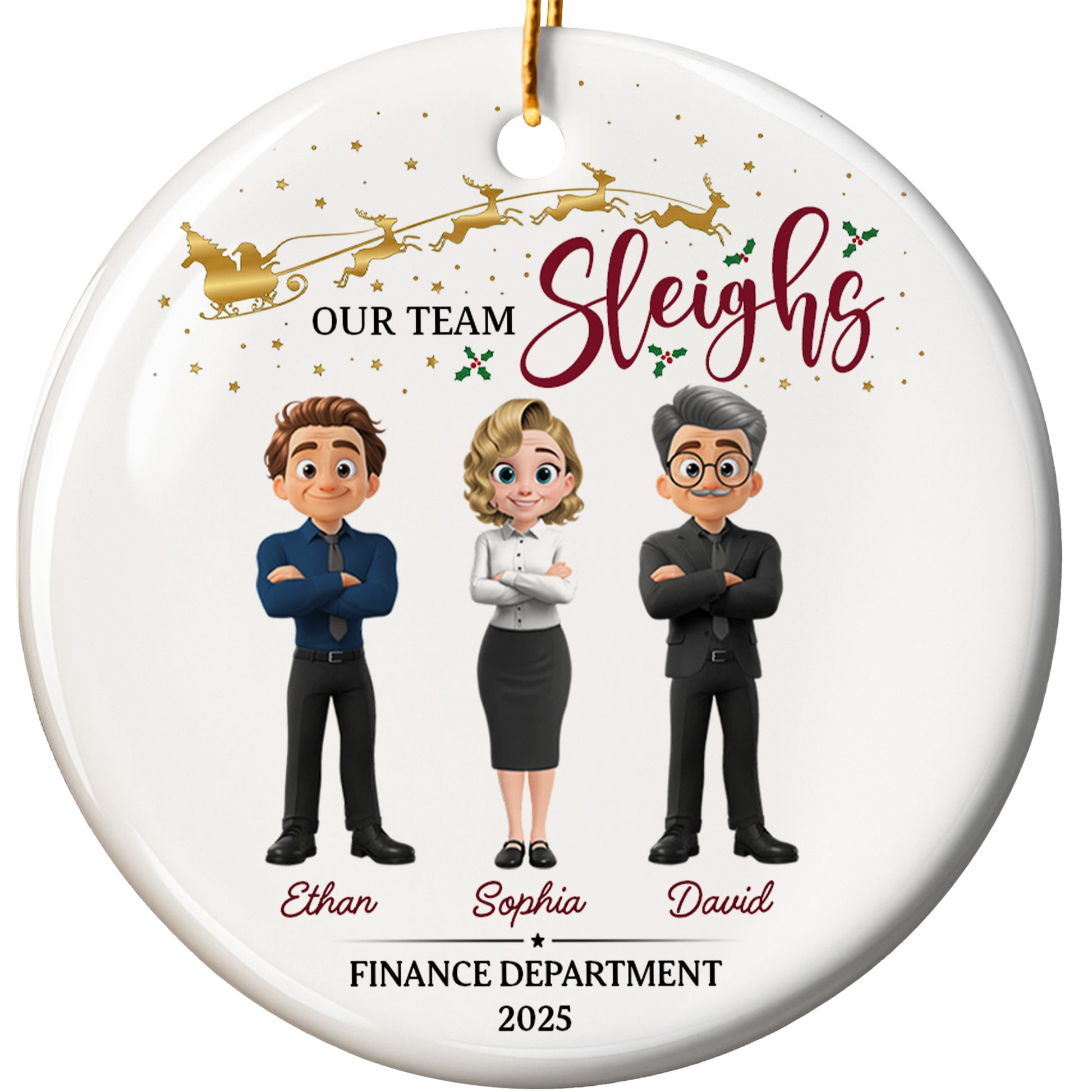 Our Team Sleighs, Cartoon Characters With Reindeer