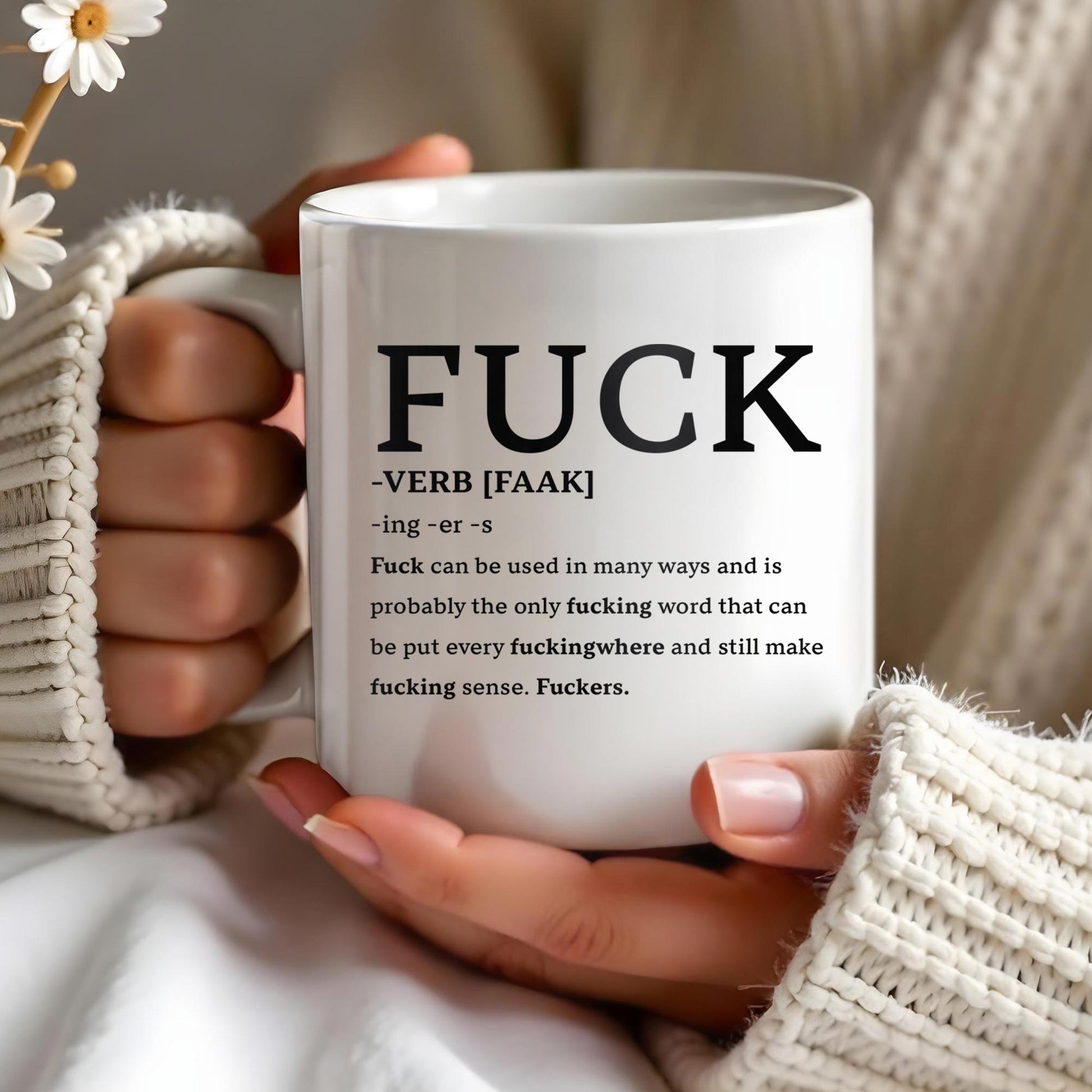 Playful Expletive With Smiley Face Humorous Mug