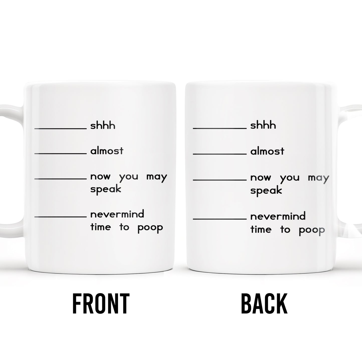 Shhh Almost Now You May Speak Nevermind Time To Poop Mug