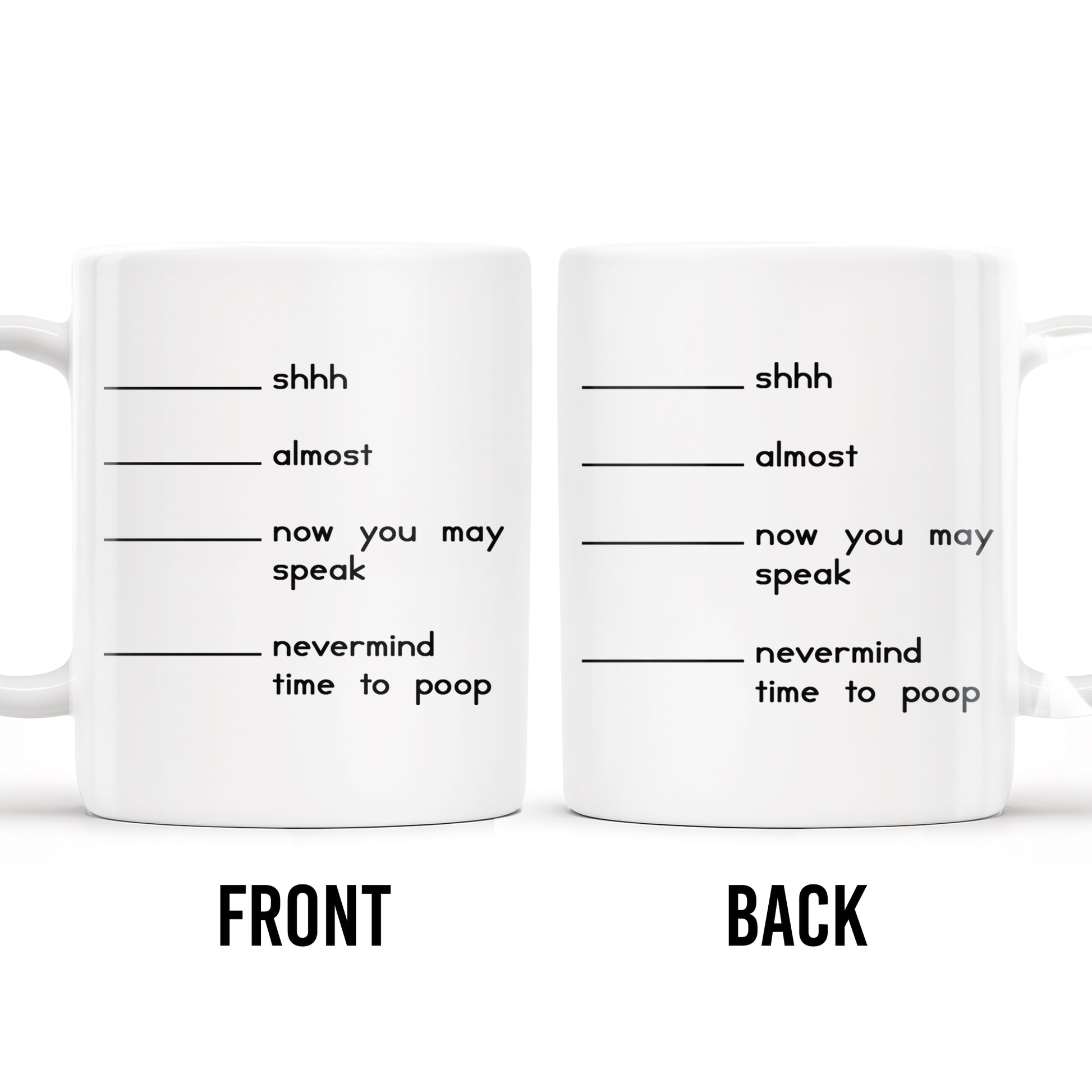 Shhh Almost Now You May Speak Nevermind Time To Poop Mug