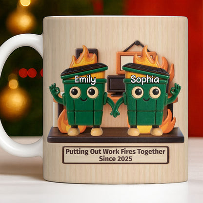 Putting Out Work Fires Together, Cartoon Fire Extinguishers