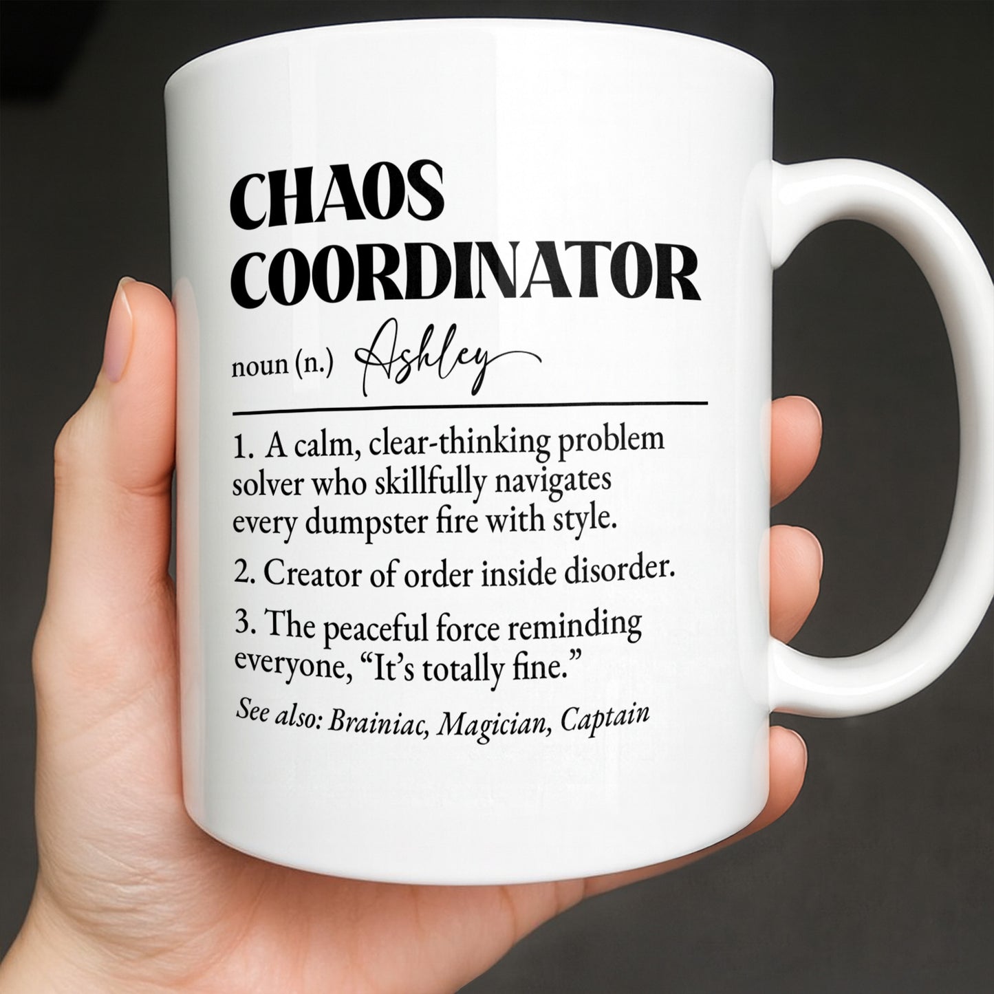 Chaos Coordinator, Definition Text Design