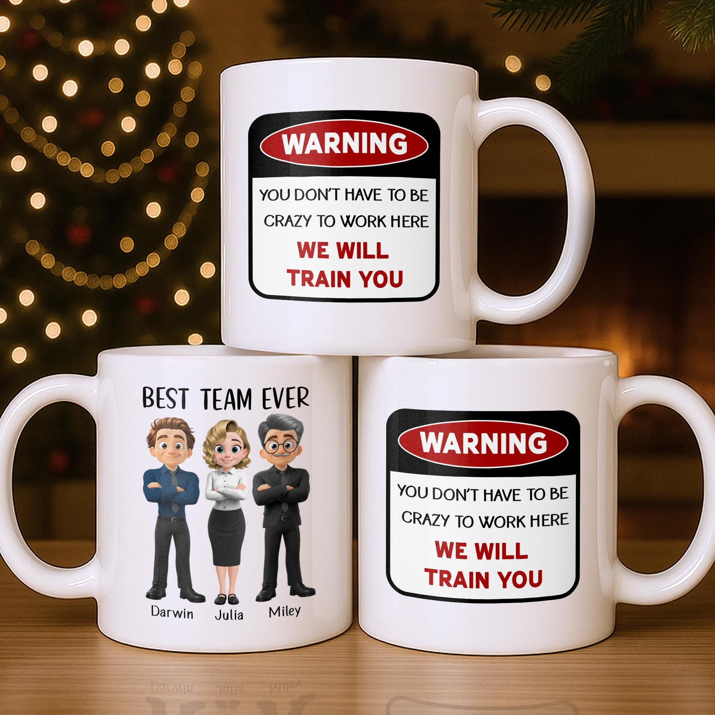 Best Team Ever Cartoon People Design - Personalized Custom Coffee Mug - COL127_MG
