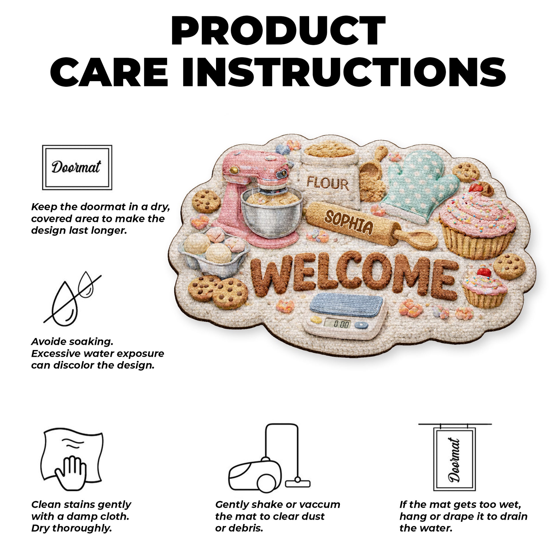 Welcome Home Baking Themed Doormat