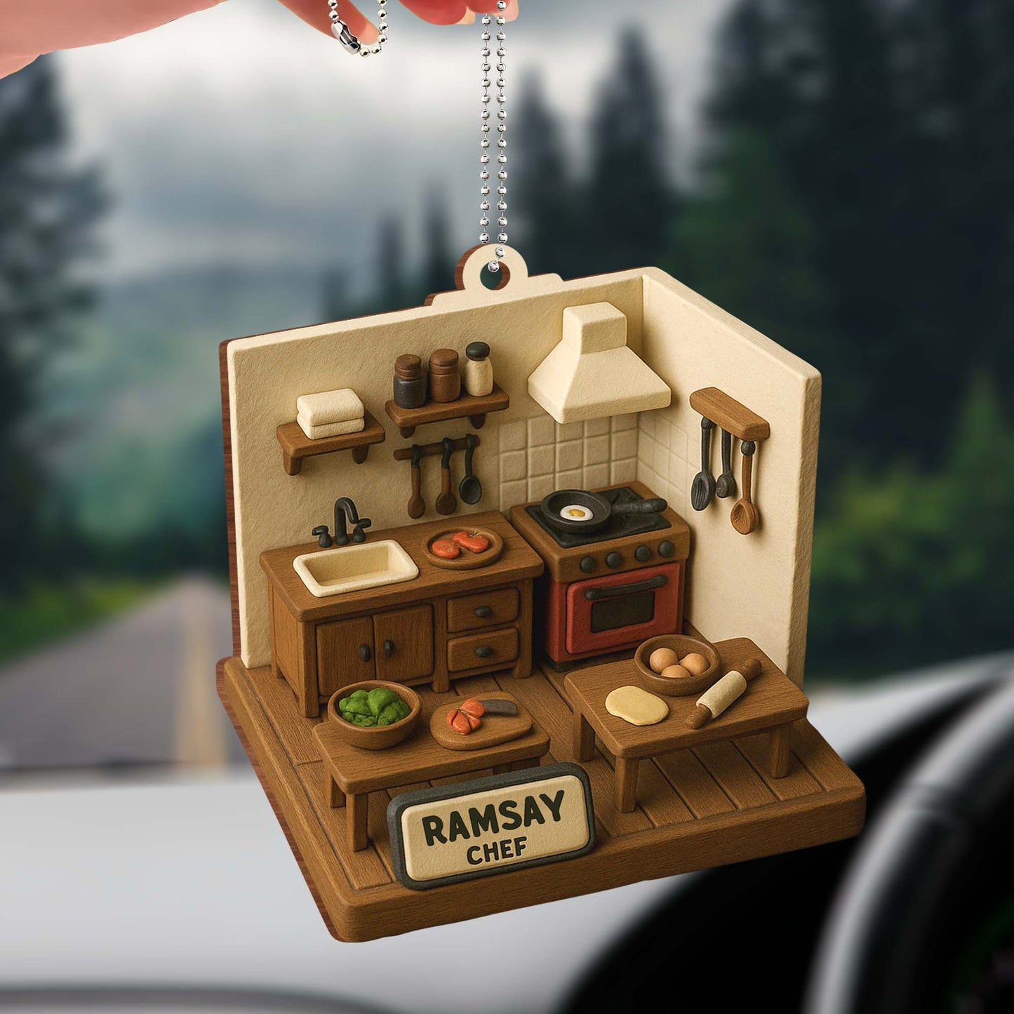 Customizable Kitchen Scene, Cooking Utensils And Vegetables