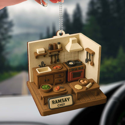 Customizable Kitchen Scene, Cooking Utensils And Vegetables