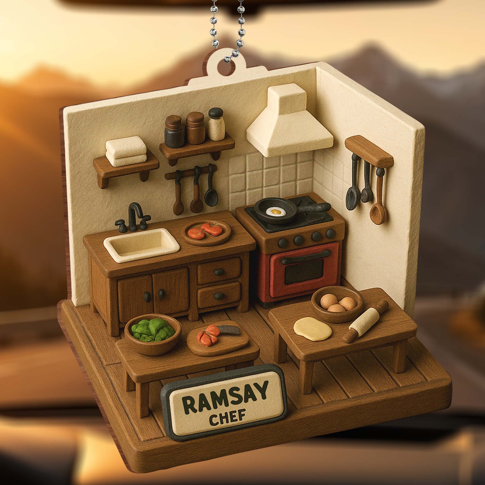 Customizable Kitchen Scene, Cooking Utensils And Vegetables