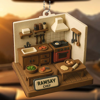 Customizable Kitchen Scene, Cooking Utensils And Vegetables