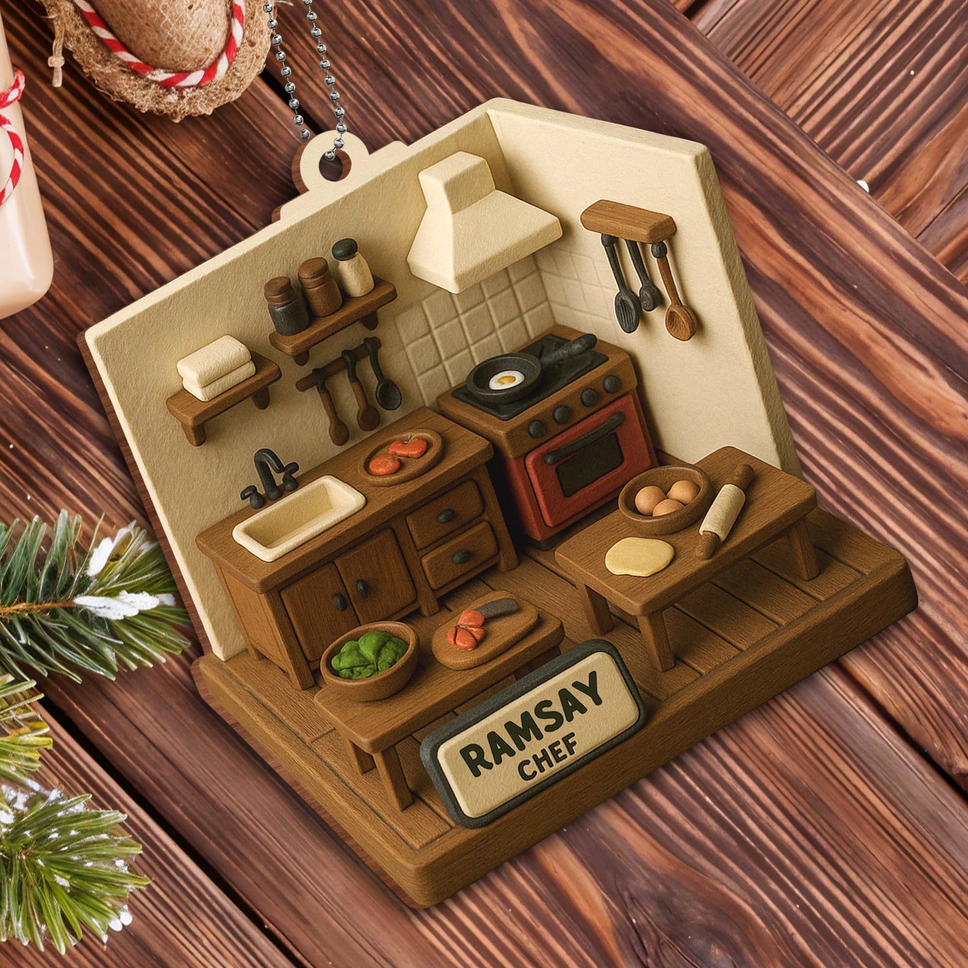 Customizable Kitchen Scene, Cooking Utensils And Vegetables