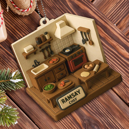 Customizable Kitchen Scene, Cooking Utensils And Vegetables
