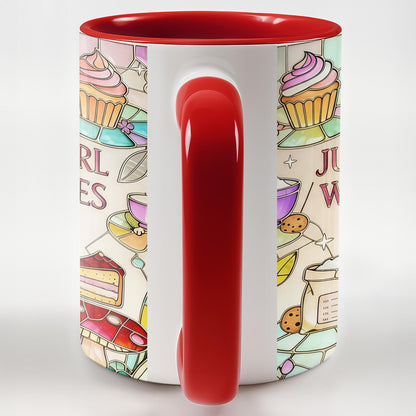 Just A Girl Who Loves Baking Stained Glass Style Cupcake And Whisk