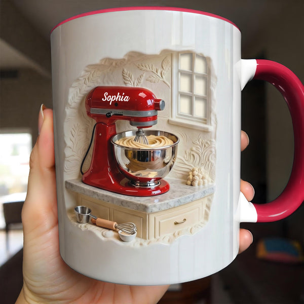 Baking Is My Therapy Red Stand Mixer Kitchen Scene