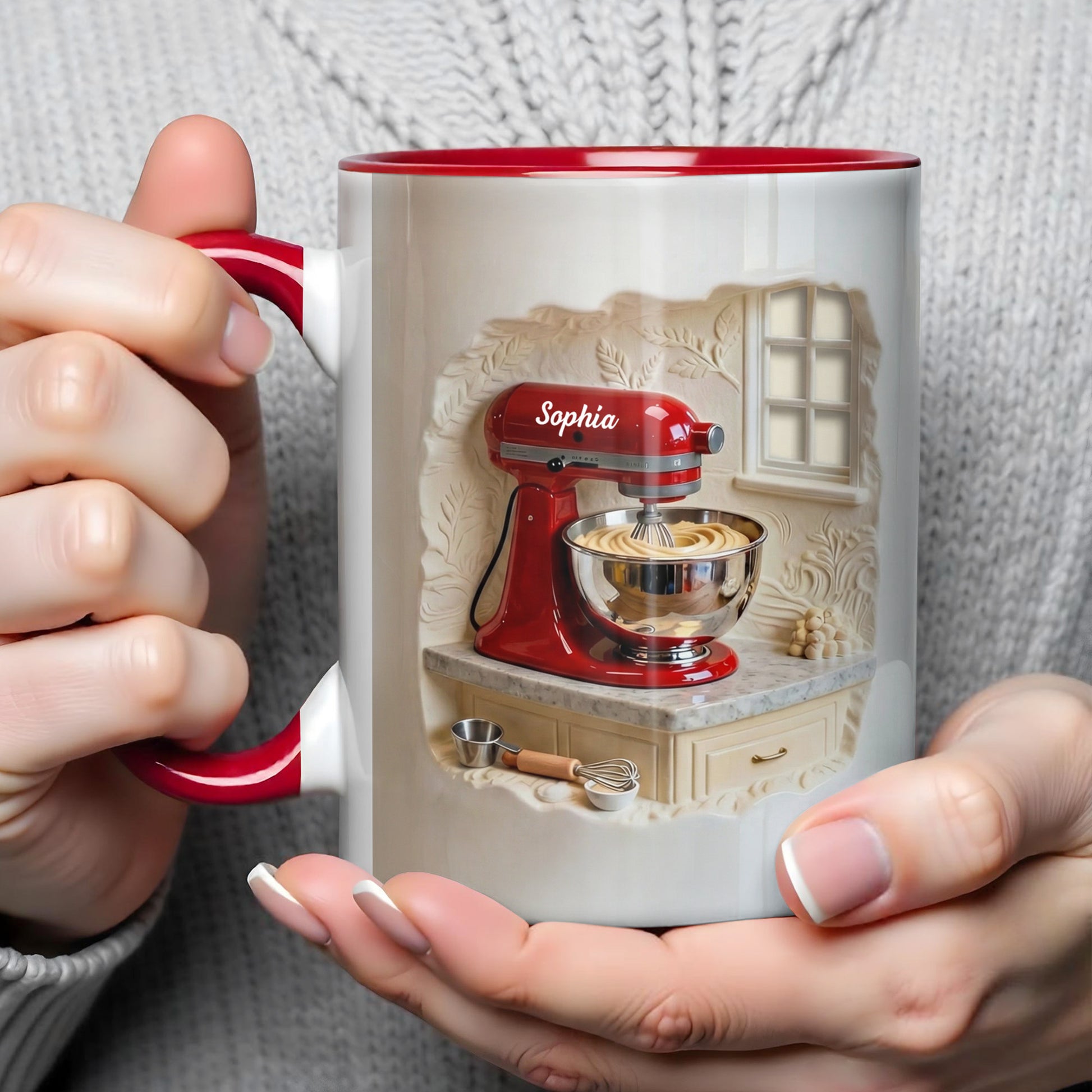 Baking Is My Therapy Red Stand Mixer Kitchen Scene