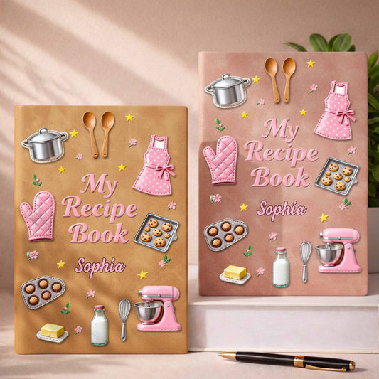 My Recipe Book Kitchen Apron And Stand Mixer Baking Theme