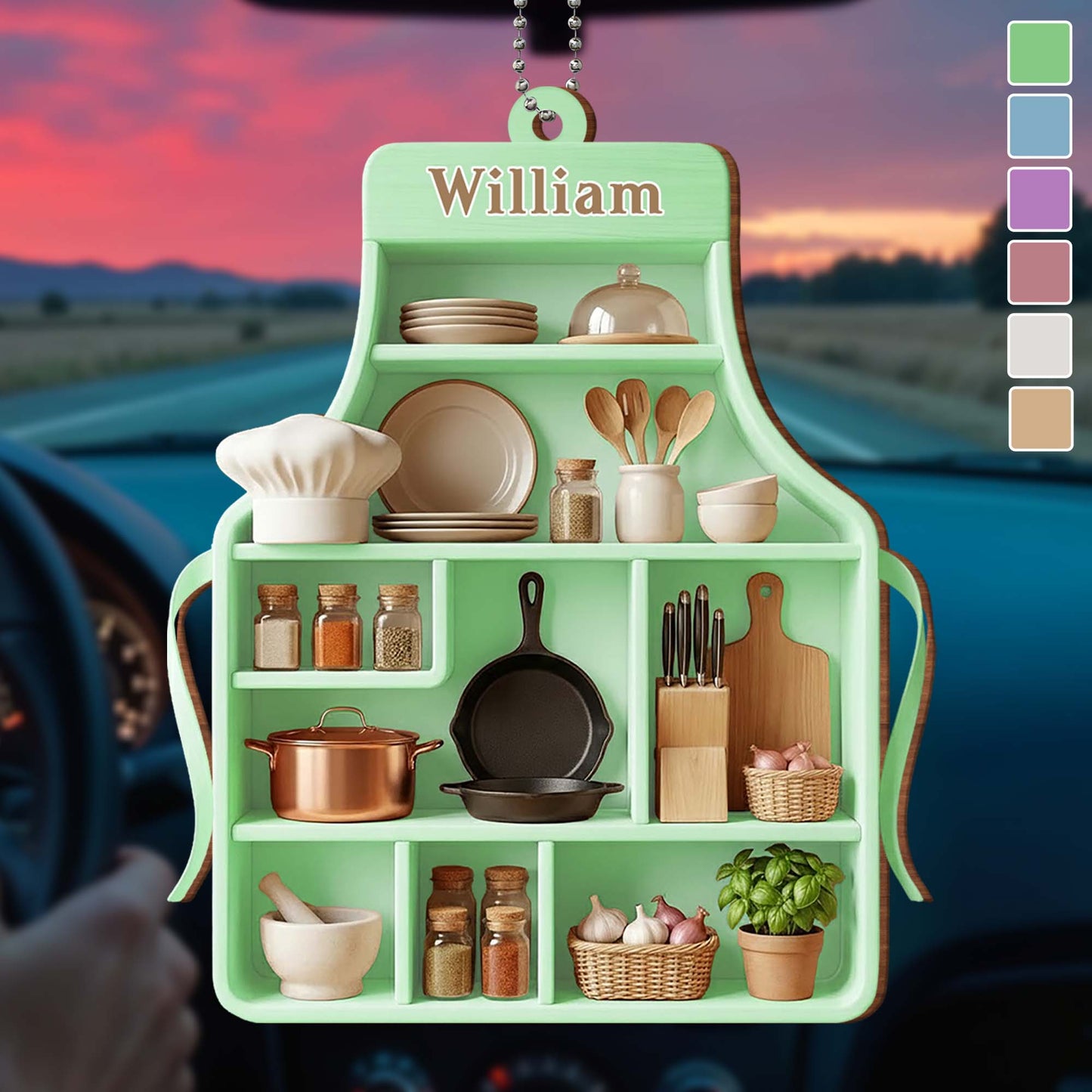 Bring the Kitchen to Your Car, Chef-Themed Ornament