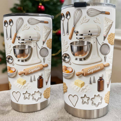 Personalized Baking-Themed Tumbler With Custom Name