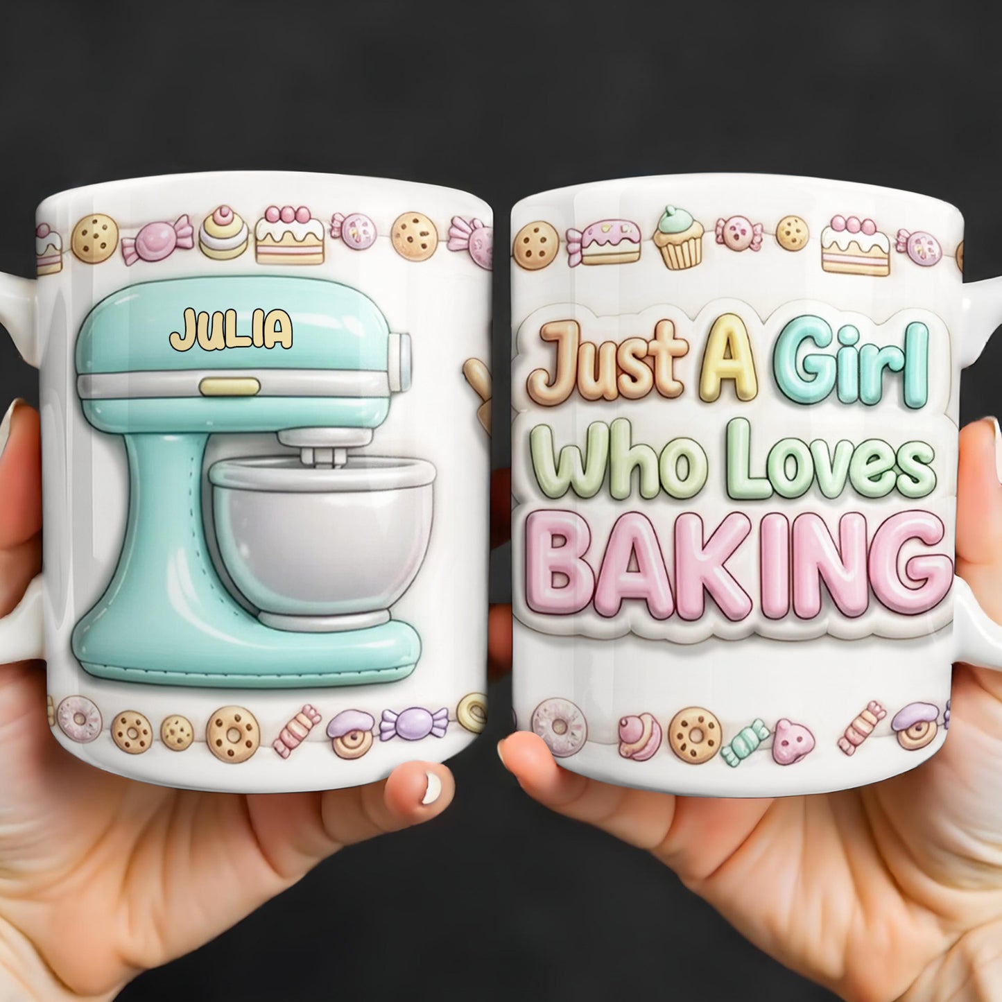 Just A Girl Who Loves Baking With Mixer And Cupcakes