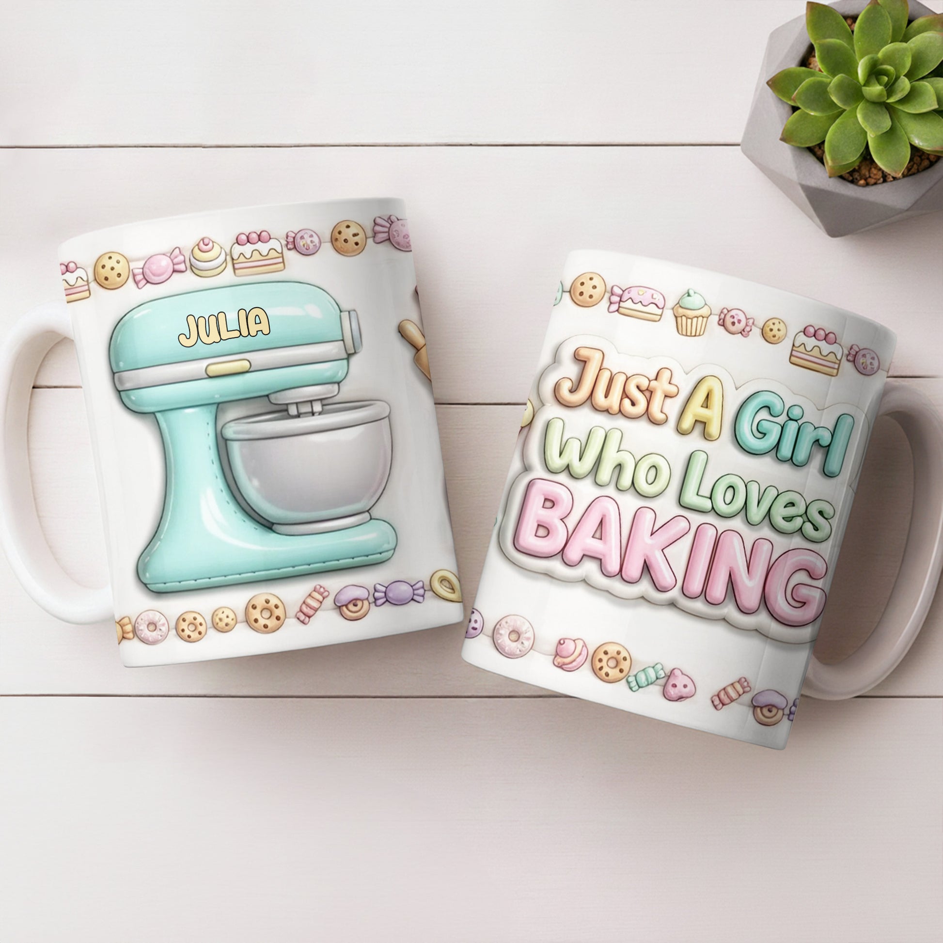 Just A Girl Who Loves Baking With Mixer And Cupcakes