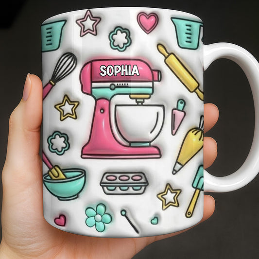 Personalize Your Baking Lover's Cup With Mixer and Whisk